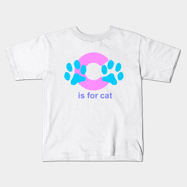 C is for Cat Kids T-Shirt by Dale Preston Design